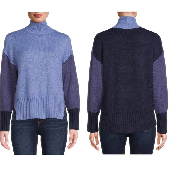 NWT Time and Tru Long Sleeve Pullover Mock Neck Drop Shoulder Sweater Size M - Picture 1 of 10